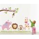 Self Adhesive Removable Wall Stickers Animal Picture For Nursery