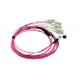 8 Fibers MPO to LC OM4 Fiber Optic MPO-LC 2.0mm Straight harness Cables