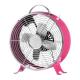Pink Personal 9 Inch Retro Metal Fan 2 Speed ETL 60Hz 4 Aluminium Blade