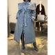                  High End Fashion Winter Loose Blue Denim Jacket Windbreaker Trench Ladies Long Coat for Women             