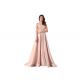 Satin Beading Sweetheart European Evening Gowns For Leisure Pink Color