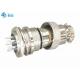 Male And Female Gx16 6 Pin Connector Straight Silver Plated Plug