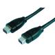 IEEE Mini Firewire Cable 9P to 9P Data Cable Black Molding Type 1 Meter Long
