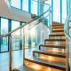 Sleek Stainless Steel Handrails with 1050mm Height for Glass Staircase Applications