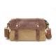 Panelled Color England Style Leather with Waxed Canvas Messenger Bag