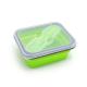 Green Rectangle Microwavable Food Storage Container Kids Silicone Lunch Box