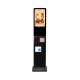 21.5 standing digital signage touch screen kiosk android advertising player with catalog brochure holder white black