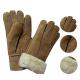 Economic and soft double face sheepskin gloves patched gloves real leather lamb