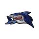 Animal Shark Embroidered Iron On Patches With Glue Heat Press Backing