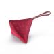 Polyester Mini Lovely Red Velvet Coin Pouch zippered Triangle Bag