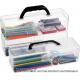 Long Plastic Pencil Box Portable Clear Home Utility Boxes With Handle Stationery Storage Organizer Painting Tool