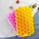 PVC Free Soft Rubber Ice Cube Tray With Lid Honeycomb Shape OEM
