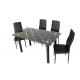 Simple Tempered Glass Top Modern Dinning Table And Chairs
