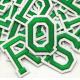 Dark Green Embroidered Letter Patches Iron On Sew On Alphabet For Clothes