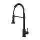 Hot and Cold Water Mixer Single Hole 360 Rotation Kitchen Faucet in Black for Kithcen