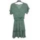High Waist Flower Plus Size Print Dress Polyester Fabric Green Color For Holiday