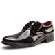 Business Patent Leather Mens Shoes , Brown Mens Dress Shoes With Golden Pattern