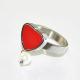 red enemal heart shape stainless steel ring LRX57