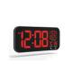 Square Living Room Light Up Digital Clock With Indoor And Outdoor Temperature