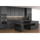 Lacquer Paint Black Modern Design Kitchen Cabinet Quartz Stone 15mm