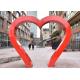 Park Decoration Red Painted Heart Door Stainless Steel Sculpture