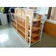 Retail Store Wood And Metal Shelves / Light Duty Display Rack 25mm Thickness MDF Boards Steel Frame