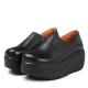 S050 Round toe retro original handmade women's shoes thick-soled wedges with the first layer of leather casual single