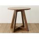 Family Walnut Solid Wood End Tables , Economic Circular Side Table Simple Style