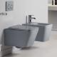 Artificial Stone Groove Fluted Wall Mounted Bathroom Sink Square Orange Pink Green Color