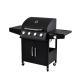 Powder Coated Gas BBQ Grill with Cabinets Wheels 4 Burner 1 Side Burner Stainless Steel Gas Barbeque