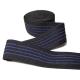 Black 2cm Polyester Elastic Webbing Flat Braided Striped Elastic Band