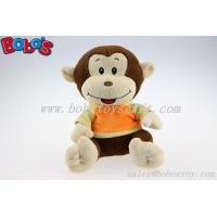 Plush Stuffed Baby Monkey Toy With Embroidery Smile Face and T-Shirt