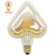 Star Heart Vintage Edison LED Bulb 4W Amber LED Dimmable Filament Bulb 2200K