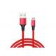 1m Length Braided USB Cable , Micro USB Charging Cable For Mobile Phone