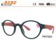 New arrival and hot sale plastic round  reading glasses,spring hinge ,metal silver pins on the frame