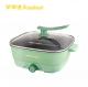 Chinese Electric Hot Pot Steamboat Skillet Soup Cookware 5 Quart For 6-8 People Family Party