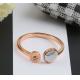 316L Steel 18k Real Gold Shell Opening Ring Jewelry Roman Number Diamond Finger Rings