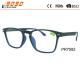 2018 new design reading glasses spring hinge ,made of PC frame,silver metal parts