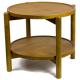 America style mid century round solid wood 2 layers coffee table furniture