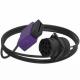 Purple Automotive Wiring Harness With 9 Pin OBD2 Connector Cable  For Truck