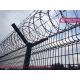Welded Wire Mesh with Top concertina razor wire coil | Airport Perimeter | 3.5M high | 3.0m width | HeslyFence Factory