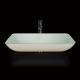 Lacquered Bathroom Wash Basins 18 Inch Tempered Glass Sink White Rectangular