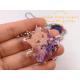 Custom high quality small acrylic epoxy glitter charm plastic linked anime keychain for game fans souvenir