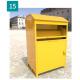 Yellow Powder Coating Recycling Storage Bin Old Clothes Shoes Donation