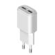 White  Universal USB AC Adapter 5V 1A / 2.1A / 2.4A Universal USB Charger