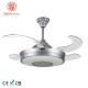 6000K 3600lm Fancy Ceiling Fan Lights Silver Collapsible Ceiling Fan With Pop Out Blades