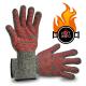 Food Grade Silicone Heat Resistant Barbecue Gloves 13.5 Inch Aramid Fabric