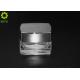 Thick Bottom 20g Cosmetic Cream Jar , Square Shape Transparent Glass Jar