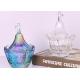 Colored Crystal Sugar Pot Glass Jars For Candy Buffet / Glass Dessert Jars