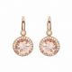 925 Sterling Silver Round Shape Rose Gold Platedt Morganite Cuff Earrings